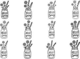 Hello Spring Floral SVG