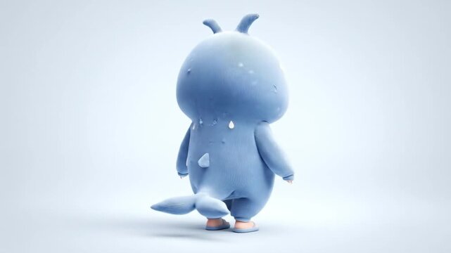 3d model of cartoon whale character
