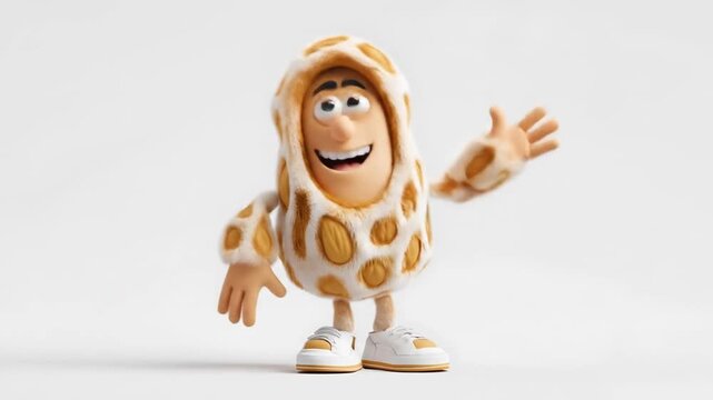 3d model of peanut cartoon character