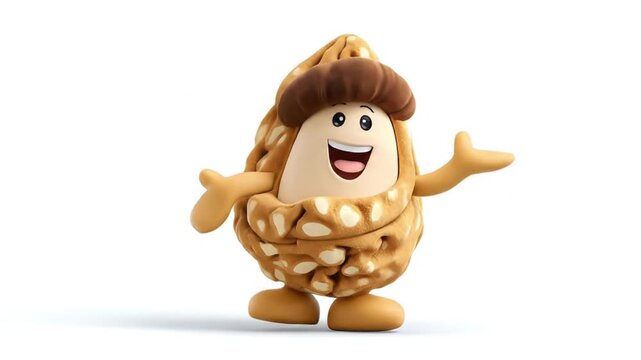 3d model of peanut cartoon character