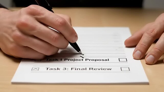 Person Filling Out Project Proposal Form.