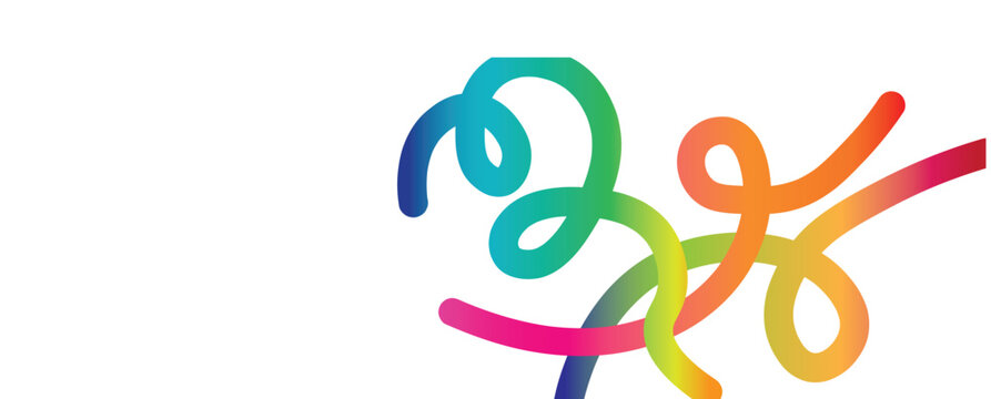 Abstract squiggly lines, Vibrant abstract gradient. A vibrant collection of rainbow gradient shapes featuring smooth waves. Vibrant abstract gradient line with flowing pink to blue hues forming
