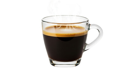 Glass Cup of Hot Coffee with Transparent Background
