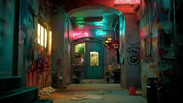 night view of the neon city