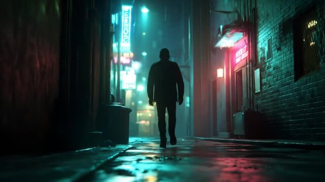 night view of the neon city