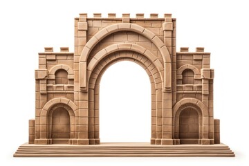 Obraz premium Architecture photo of a arch gate white background building.