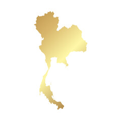 Obraz premium Flat Gold Thailand Simple Map Banner Background