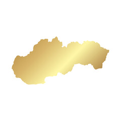 Obraz premium Flat Gold Slovakia Simple Map Banner Background