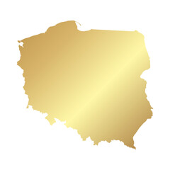 Flat Gold Poland Simple Map Banner Background