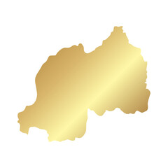 Flat Gold Rwanda Simple Map Banner Background