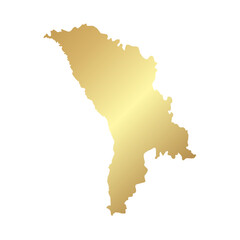 Obraz premium Flat Gold Moldova Simple Map Banner Background