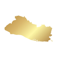 Flat Gold El Salvador Simple Map Banner Background