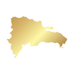 Obraz premium Flat Gold Dominican Republic Simple Map Banner Background