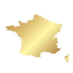 Obraz premium Flat Gold France Simple Map Banner Background