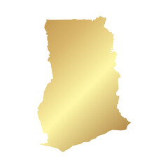 Obraz premium Flat Gold Ghana Simple Map Banner Background