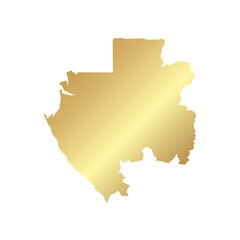 Flat Gold Gabon Simple Map Banner Background