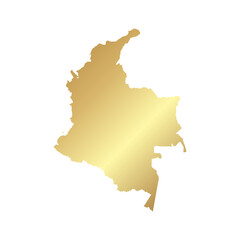 Obraz premium Flat Gold Colombia Simple Map Banner Background