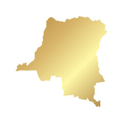 Fototapeta premium Flat Gold Democratic Republic of the Congo Simple Map Banner Background