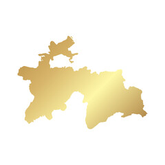 Obraz premium Flat Gold Tajikistan Simple Map Banner Background