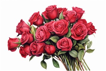 Obraz premium Roses flower plant red.