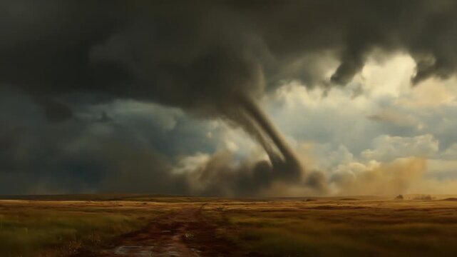 natural disaster scene tornado background