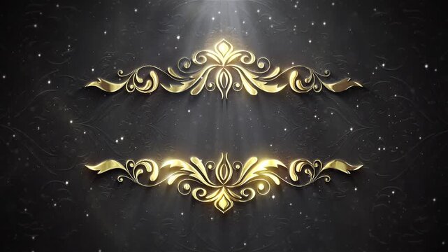 Luxury Elegant Gold Royal Borders with Emblem Decorations and Particles for Intro, Logo, Advertising, Awards and Titles. Copy Space. Set of 5.