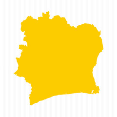 Obraz premium High Quality Yellow Ivory Coast Map