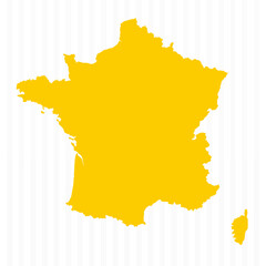 Obraz premium High Quality Yellow France Map