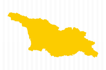 Obraz premium High Quality Yellow Georgia Map