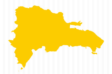 Obraz premium High Quality Yellow Dominican Republic Map