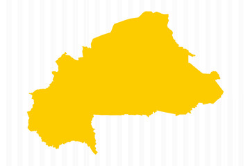 Obraz premium High Quality Yellow Burkina Faso Map