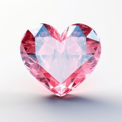 Fototapeta premium Lowpoly heart gemstone jewelry diamond.