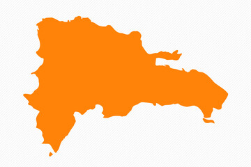 Obraz premium Orange Simple Map of Dominican Republic Country