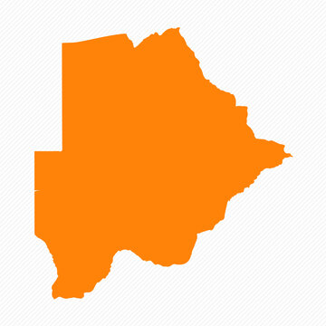 Orange Simple Map of Botswana Country
