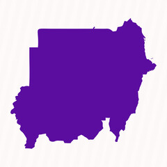 Purple Editable Sudan Simple Map