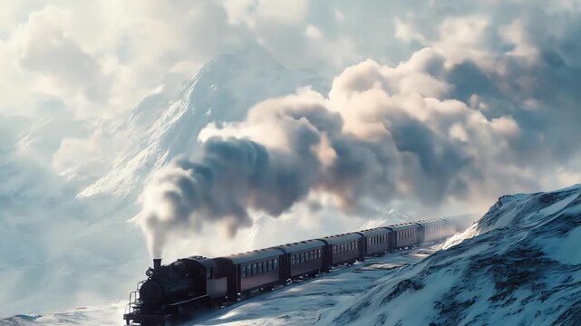 view of a train running