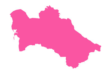 Obraz premium Vector Editable Pink Turkmenistan Simple Map
