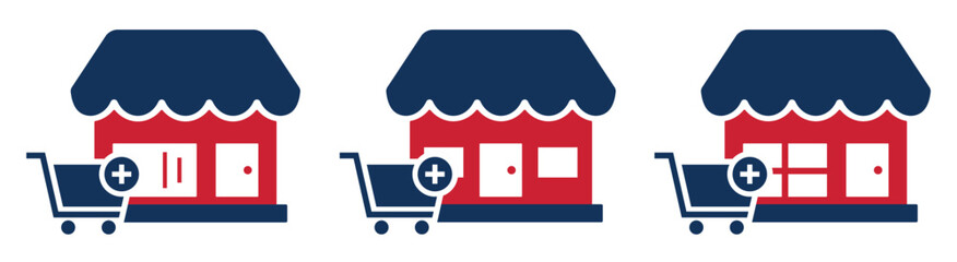 Store icon. Shop icon. Shop stall icon, Vector illustration