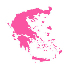 Obraz premium Vector Editable Pink Greece Simple Map