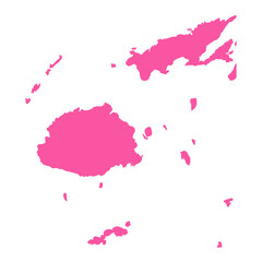 Fototapeta premium Vector Editable Pink Fiji Simple Map