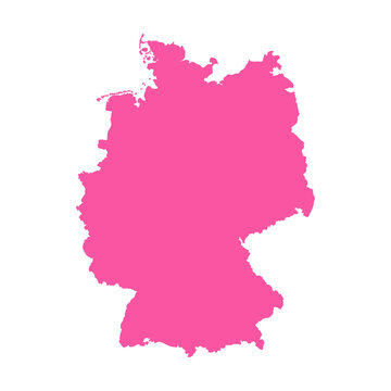 Vector Editable Pink Germany Simple Map