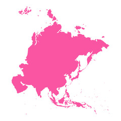 Obraz premium Vector Editable Pink Asia Simple Map