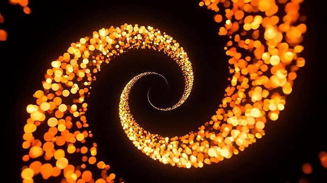 Golden-OrangeSpiralonBlackBackground