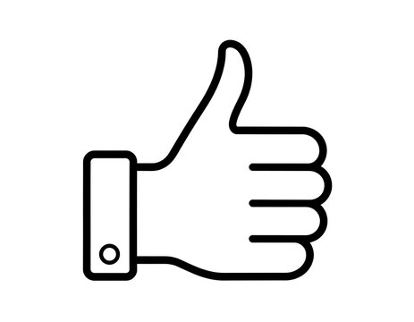 Thumbs Up Hand Gesture Icon.