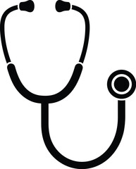 Stethoscope black silhouette medical healthcare