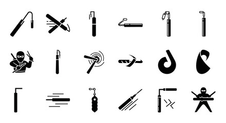 Obraz premium Martial Arts Symbols and Icons Collection.