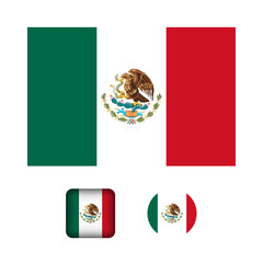 Mexico Flag Flat Icons Collection