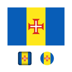 Obraz premium Madeira Flag Flat Icons Collection