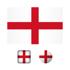 Obraz premium England Flag Flat Icons Collection