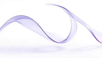 Naklejka premium Purple Glass Ribbon Wave Abstract 3D Transparent Background Flowing Design